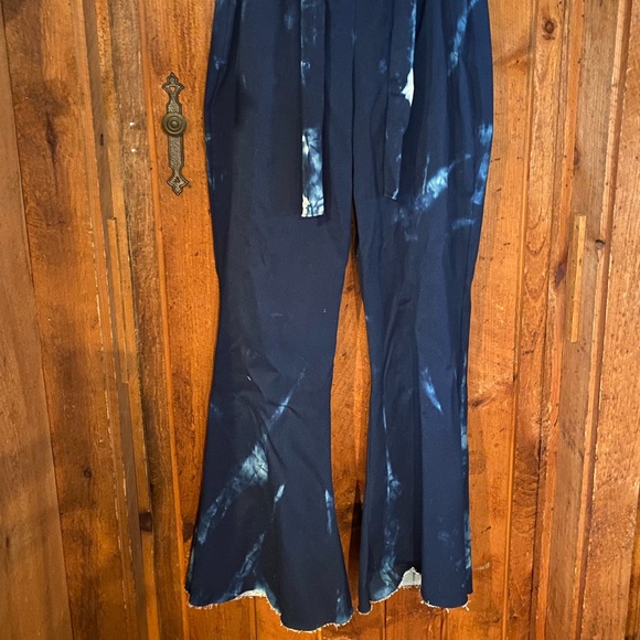 Flare leg paper bag stretch jeans - Picture 1 of 3